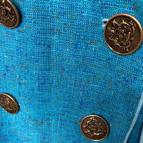 Vintage Roger Van S Blue Suit Pencil Skirt Gorgeous! - Picture 4 of 7